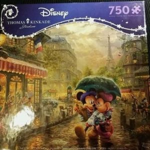 Thomas Kinkade DISNEY Mickey & Minnie in Paris 750pc Puzzle